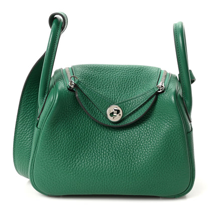 Hermes Taurillon Clemence Mini Lindy 20 Vert Vertigo 1 of 11