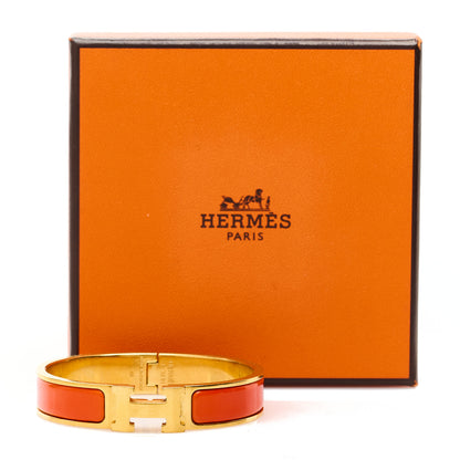 Hermes Enamel Narrow Clic Clac H Bracelet PM Orange 5 of 5