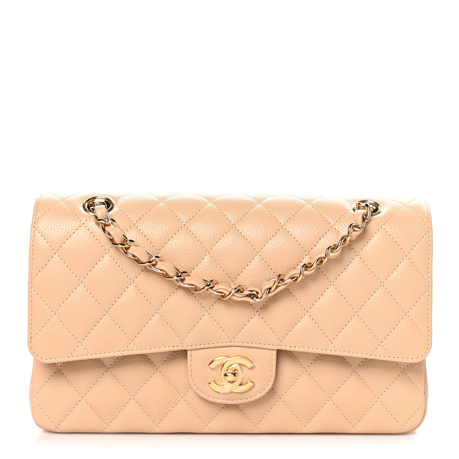 Chanel Caviar Quilted Medium Double Flap Beige 1 of 11