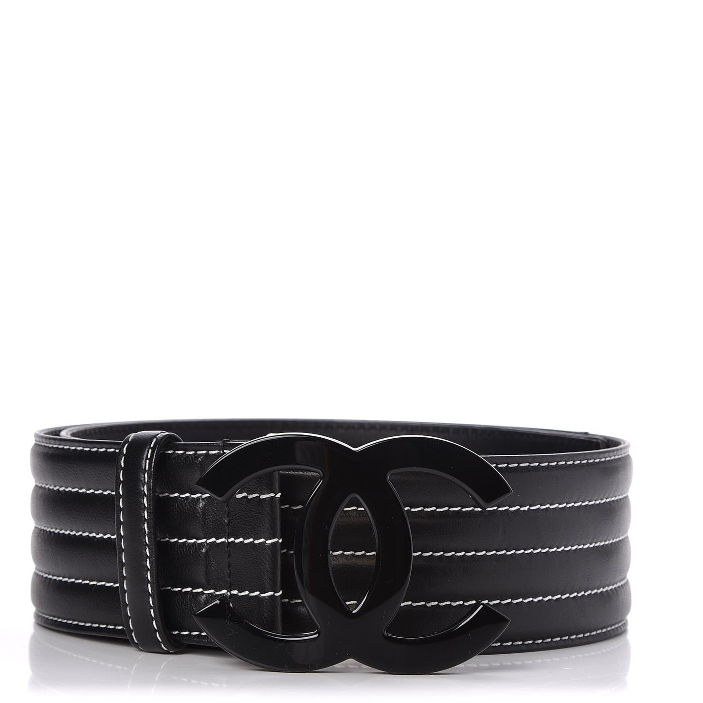 Calfskin Stitched CC Belt 85 34 Black