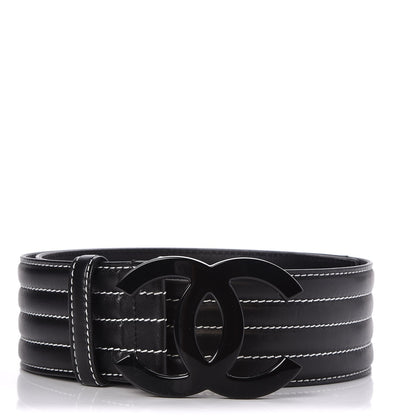 Chanel Calfskin Stitched CC Belt 85 34 Black 1 of 9
