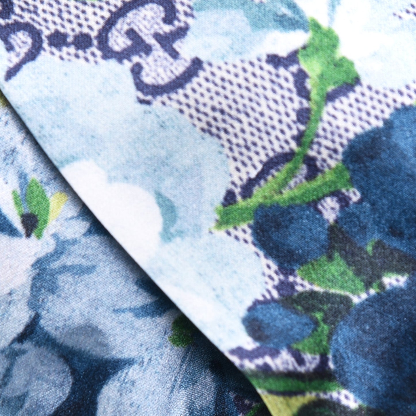 Silk Monogram Blooms Print Headband Blue