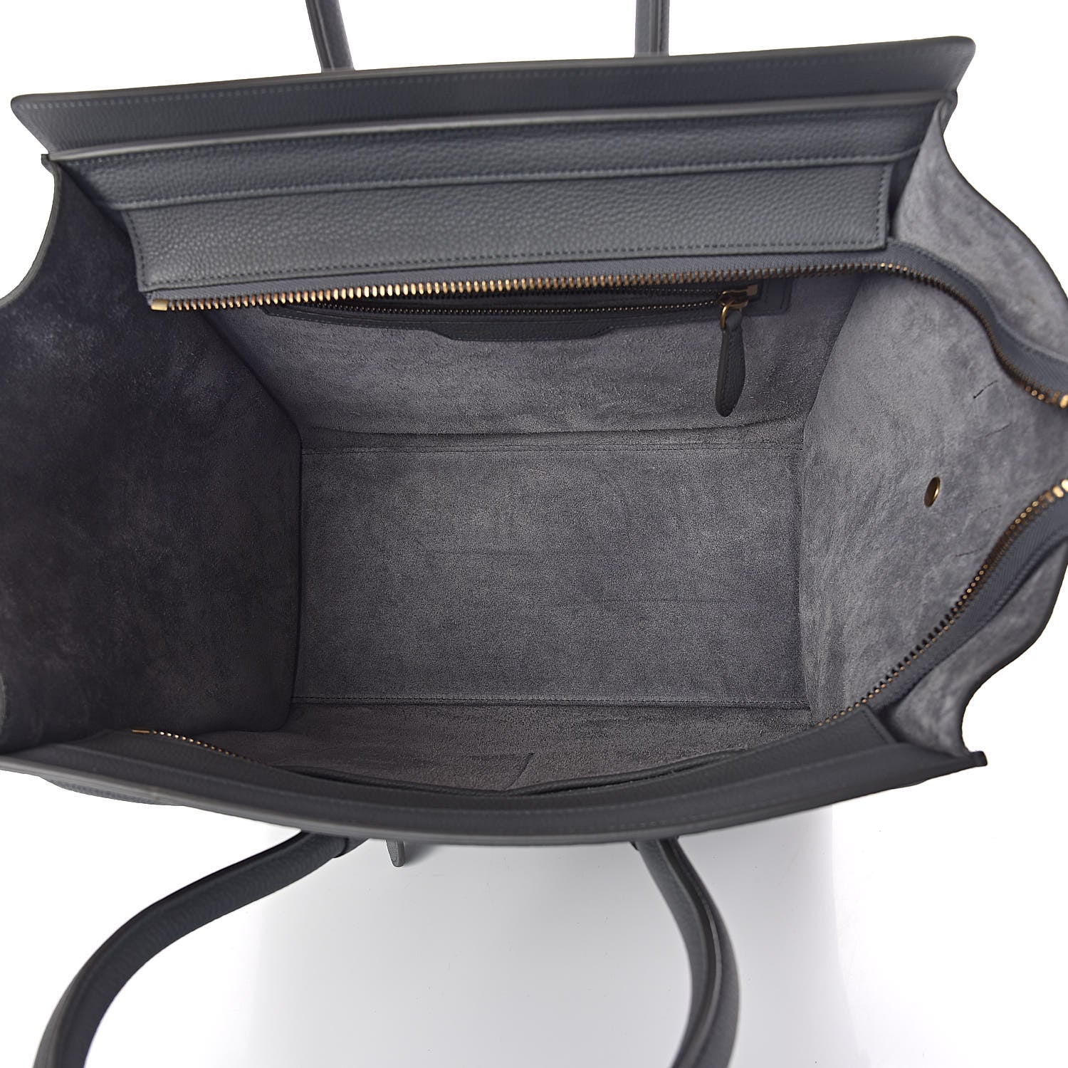 Celine Drummed Calfskin Mini Luggage Kohl 7 of 9