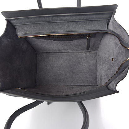 Celine Drummed Calfskin Mini Luggage Kohl 7 of 9