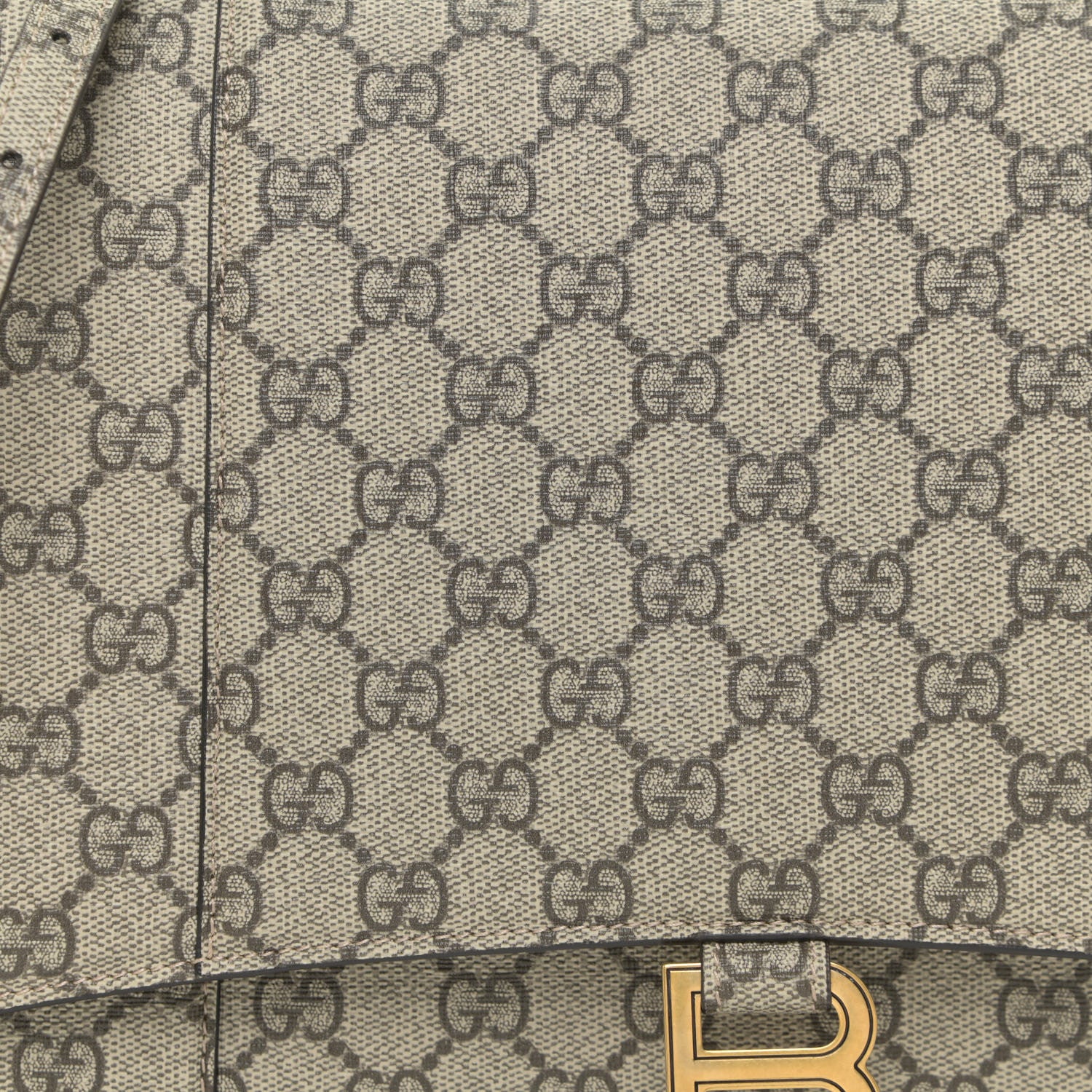 Balenciaga X GUCCI GG Supreme Monogram Medium Hourglass Top Handle Bag Beige Ebony 7 of 10