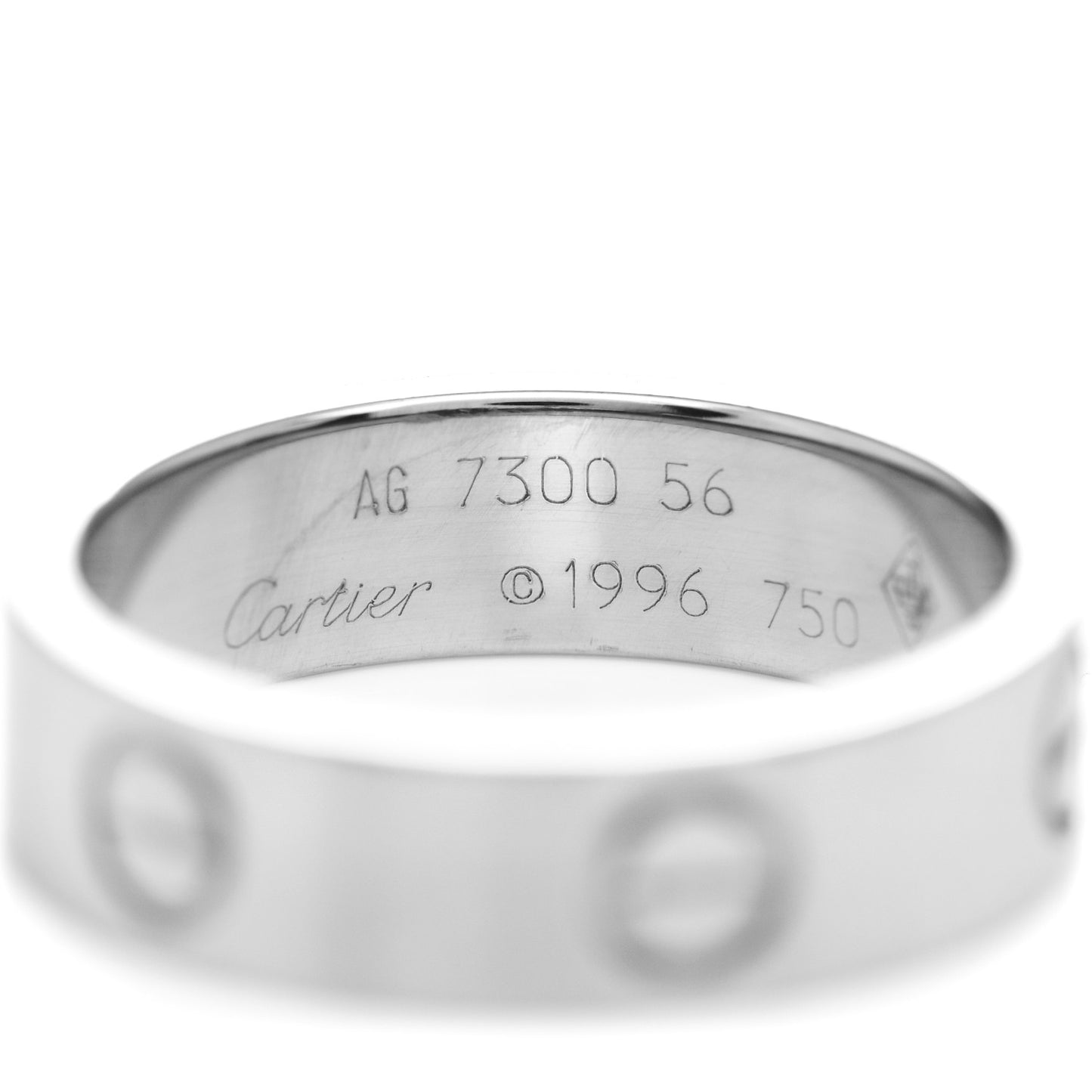 18K White Gold 5.5mm LOVE Ring 56 7.5