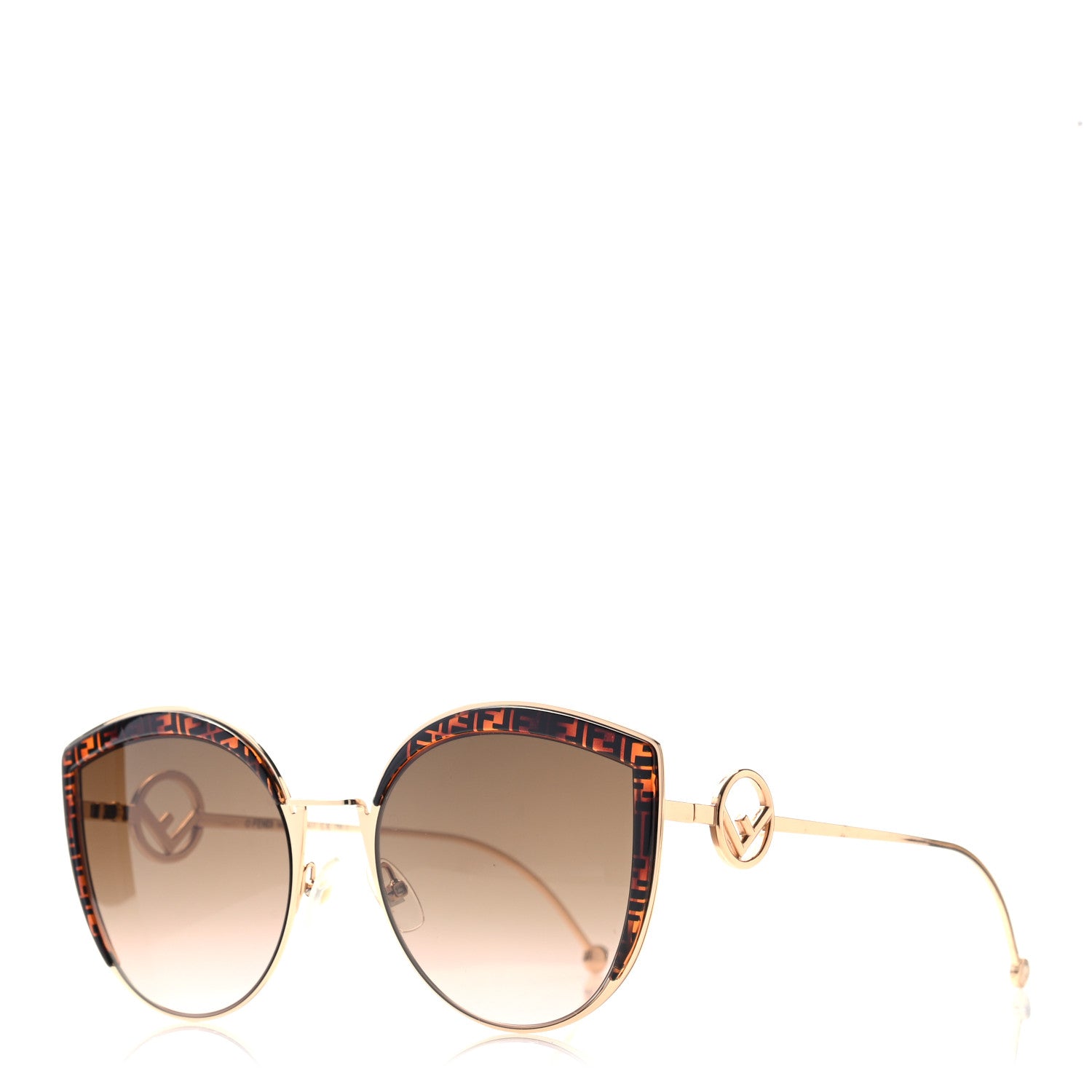 Fendi Metal Acetate F is Fendi FF Cat Eye Sunglasses FF 0290/S Gold 1 of 7