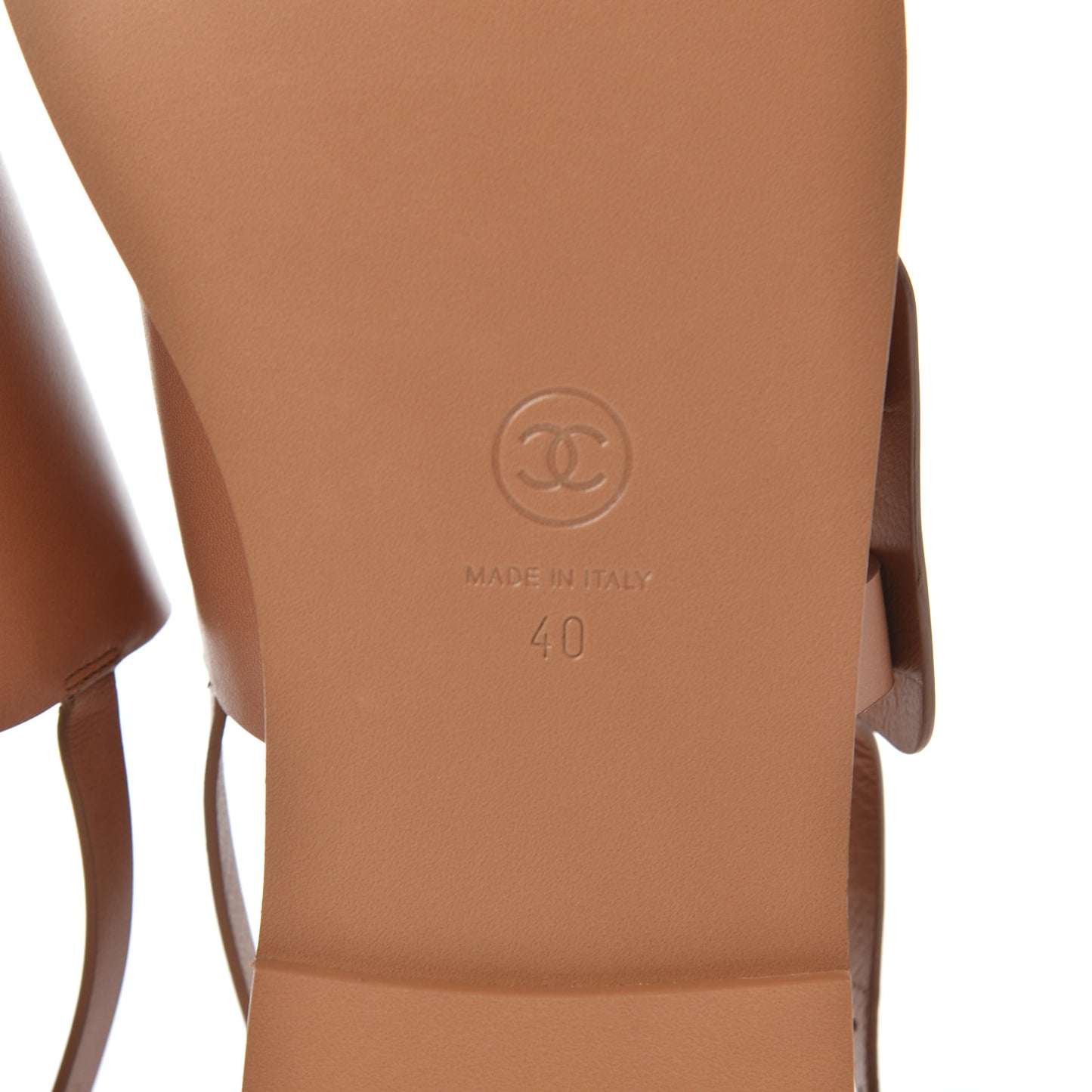 Goatskin CC Sandals 40 Brown