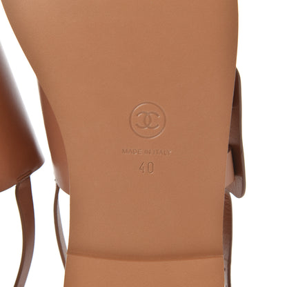 Chanel Goatskin CC Sandals 40 Brown 7 of 11