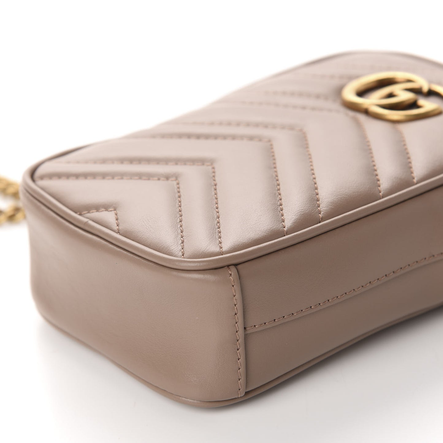 Calfskin Matelasse Mini GG Marmont Crossbody Bag Porcelain Rose