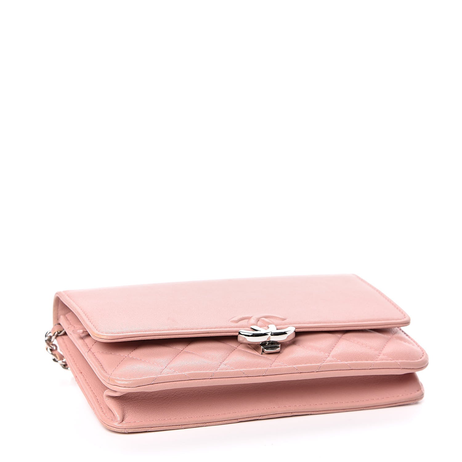 Chanel Goatskin Quilted CC Box Wallet on Chain WOC Pink 4 of 14