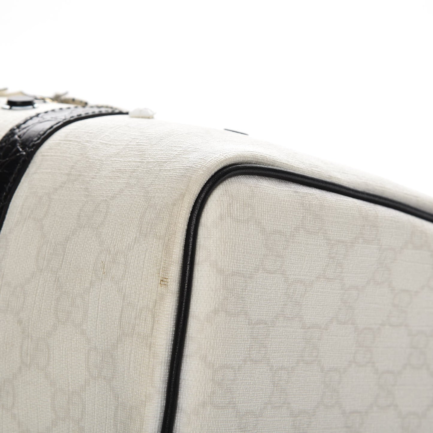 GG Plus Monogram Embellished Medium Joy Boston White Black