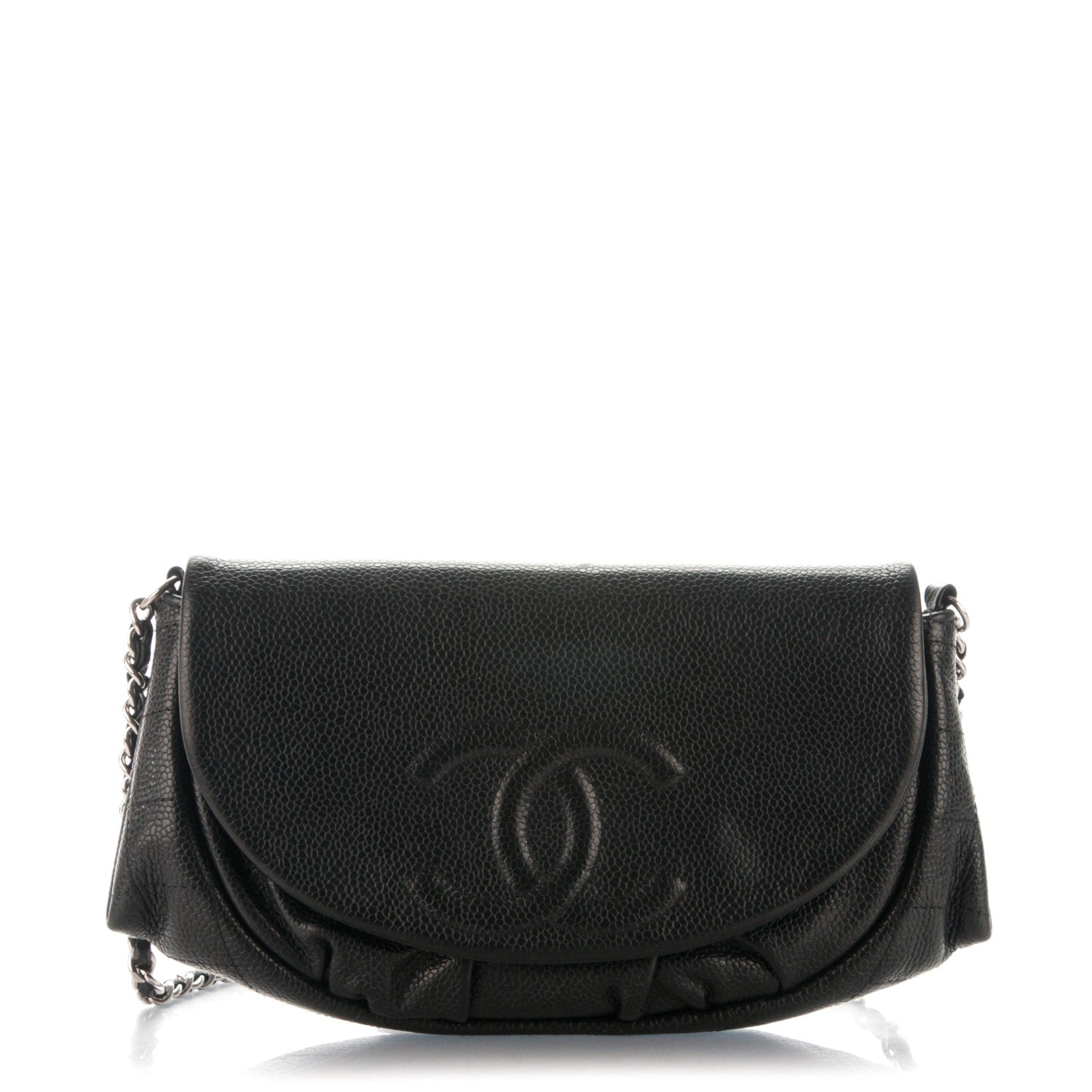 Chanel Caviar Half Moon Wallet On Chain WOC Black 1 of 9