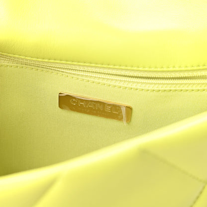 Chanel Lambskin Quilted Medium Chanel 19 Flap Neon Yellow 8 of 10