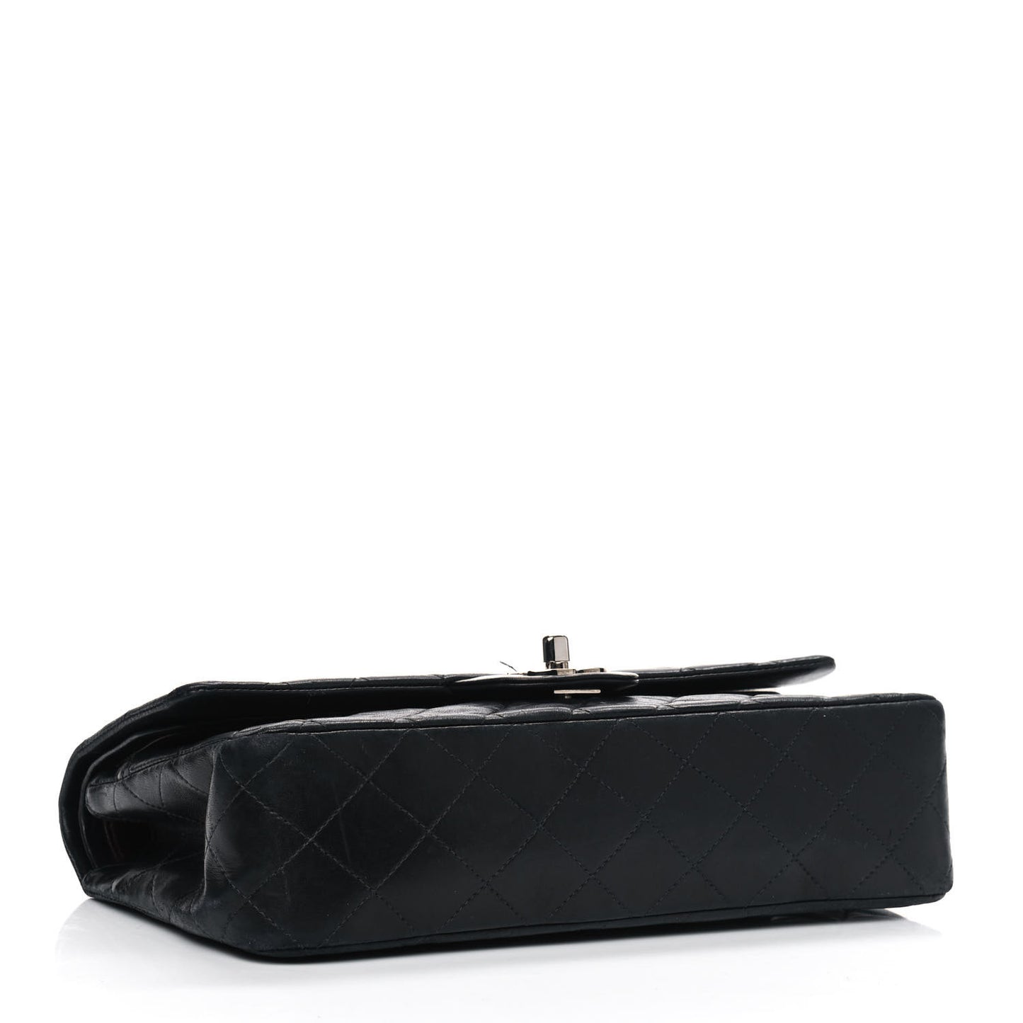 Lambskin Quilted Medium Double Flap Black
