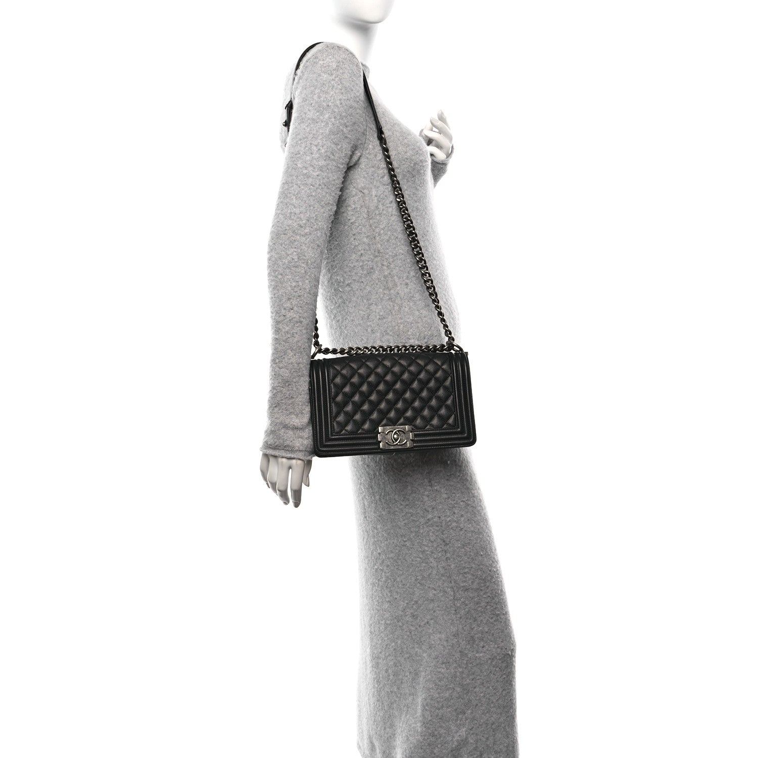 Chanel Caviar Quilted Medium Boy Flap Black 2 of 11