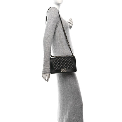 Chanel Caviar Quilted Medium Boy Flap Black 2 of 11