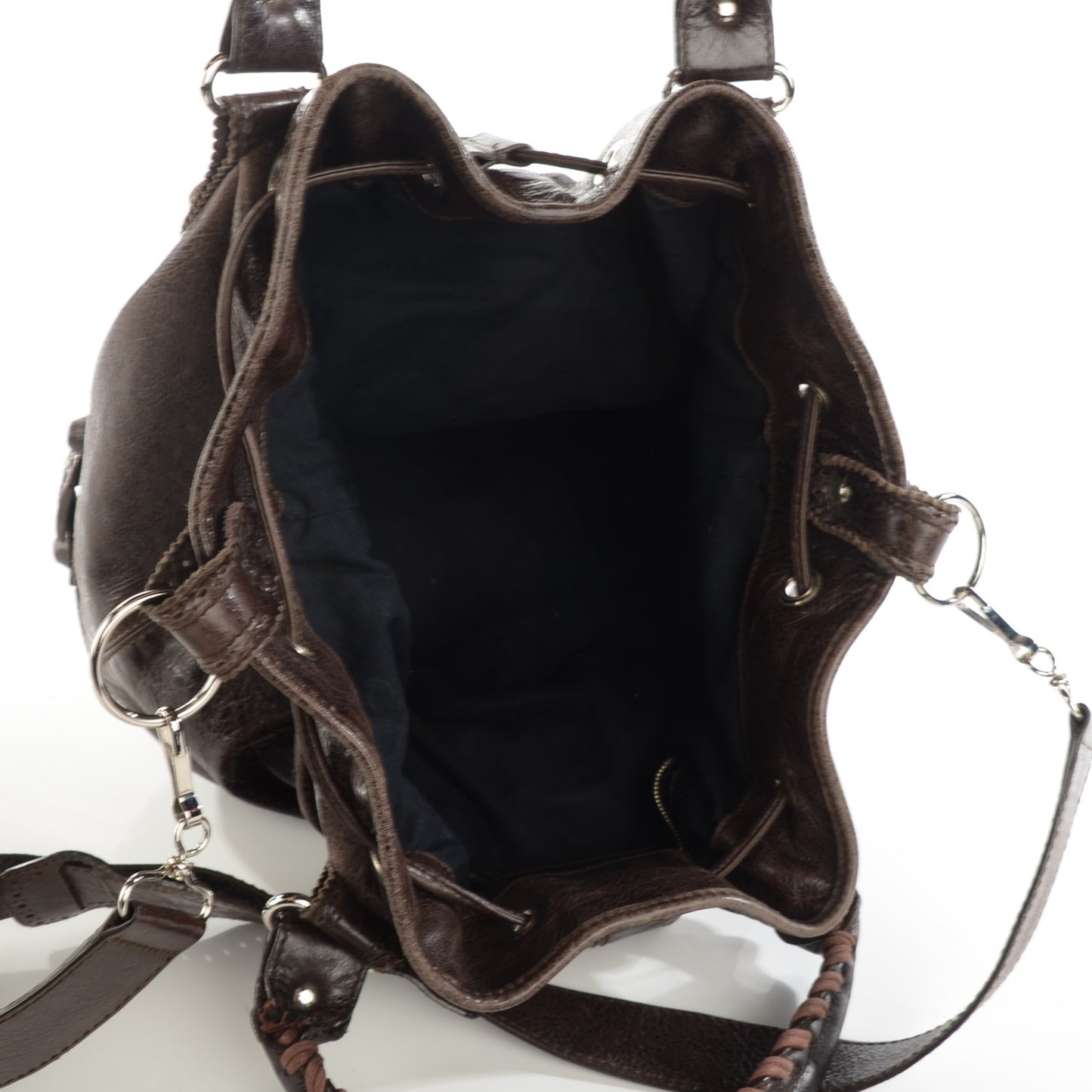 Agneau Giant Brogues Hardware Pompon Charbon