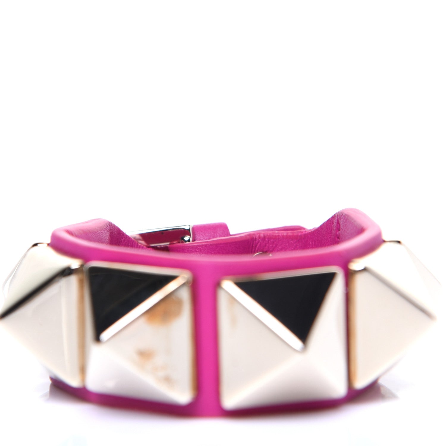 Valentino Garavani Calfskin Macro Rockstud Bracelet Pink 4 of 14