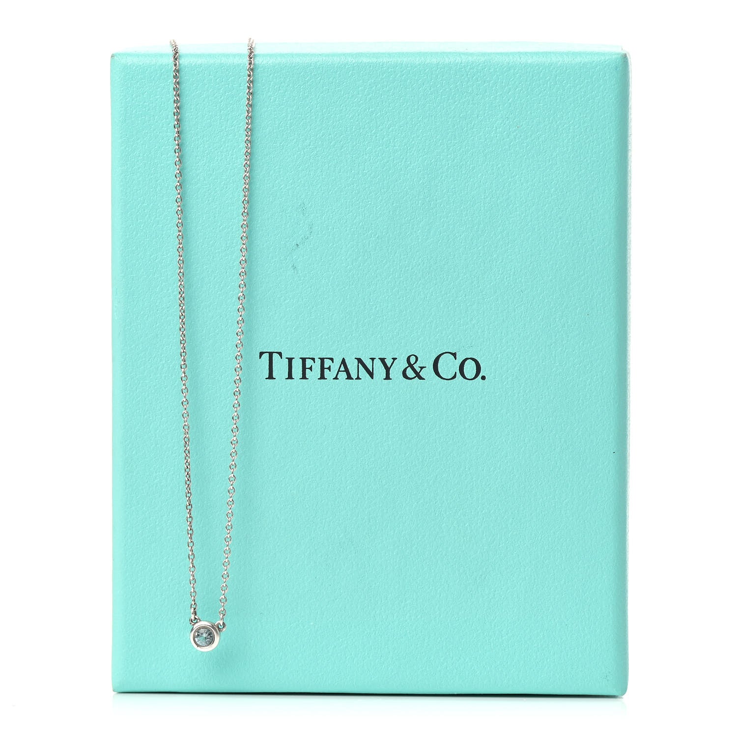 Tiffany Sterling Silver Aquamarine Elsa Peretti Color By The Yard Pendant Necklace 8 of 8