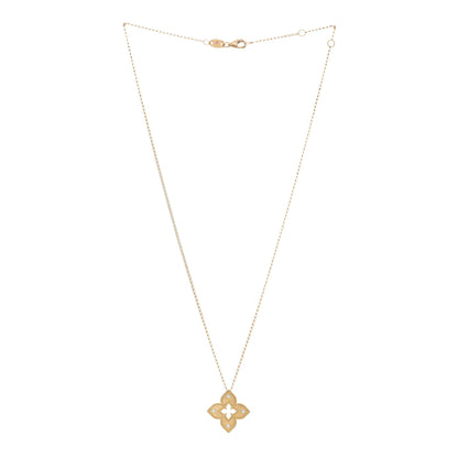 Roberto Coin 18K Yellow Gold Diamond Petite Venetian Princess Flower Pendant Necklace 2 of 4