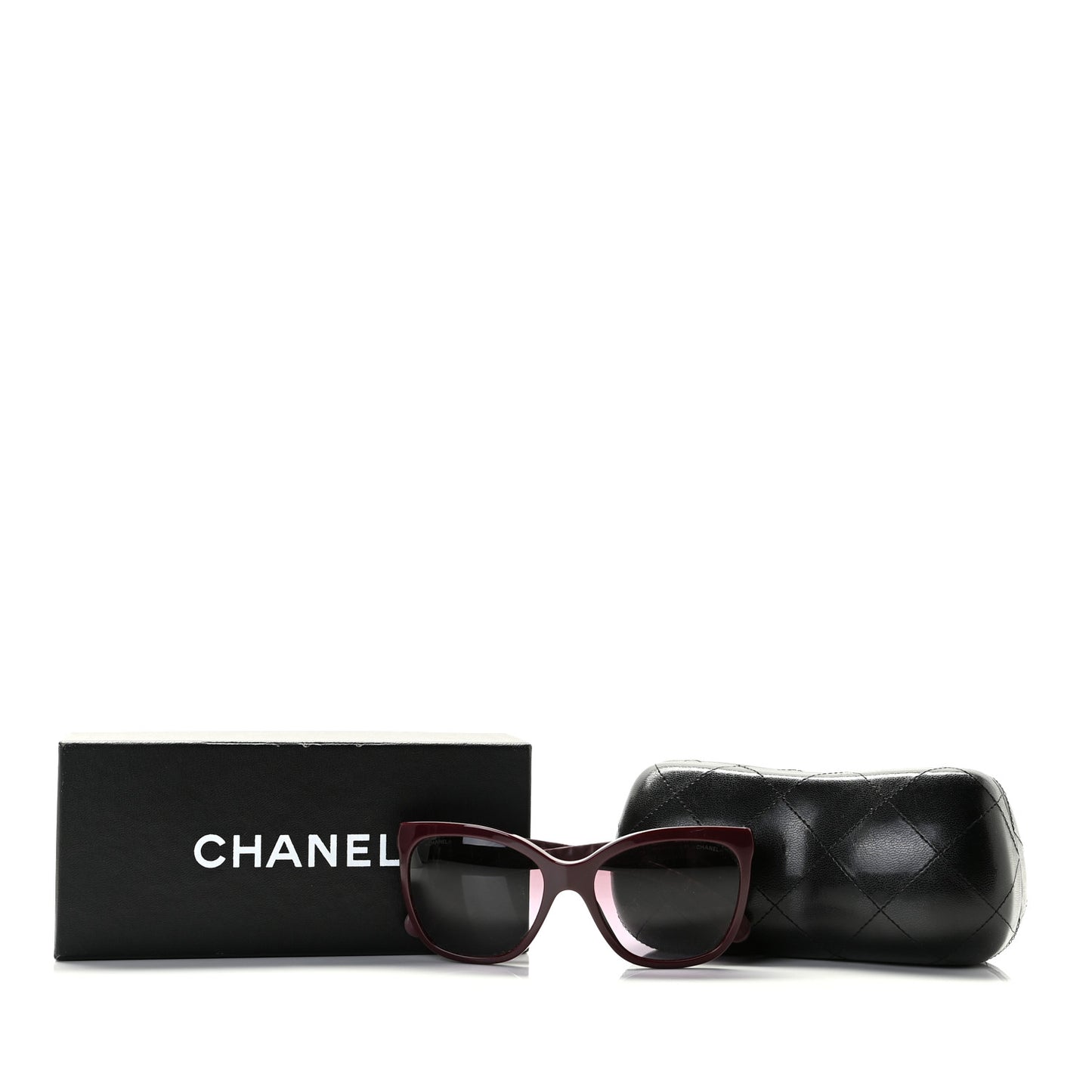 Quilted CC Sunglasses 5288-Q Burgundy