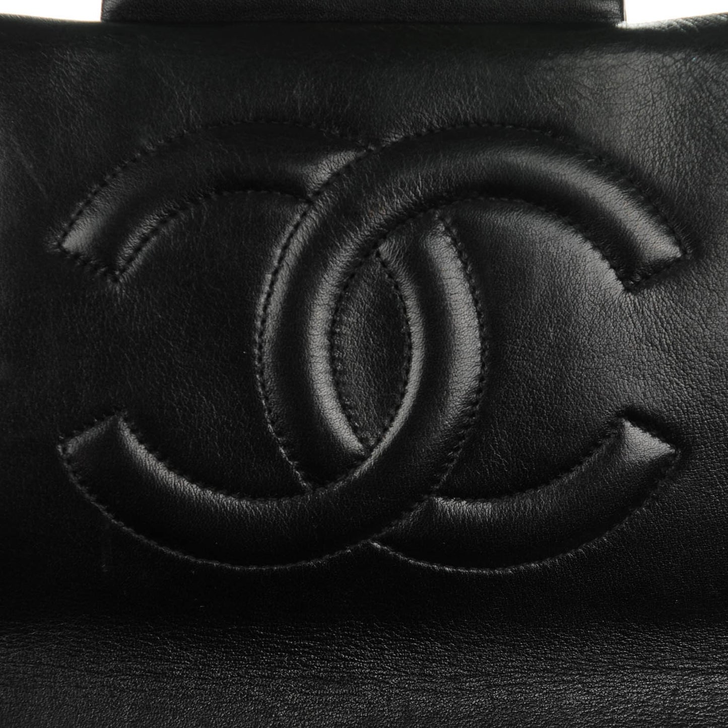 Lambskin Quilted XL Jumbo Single Flap Black