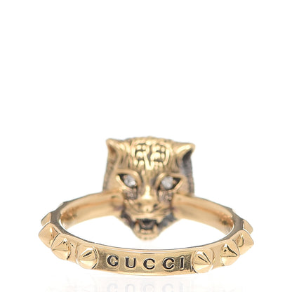 Gucci 18K Yellow Gold Pink Tourmaline Le Marché Des Merveilles Feline Ring 53 6.25 3 of 6