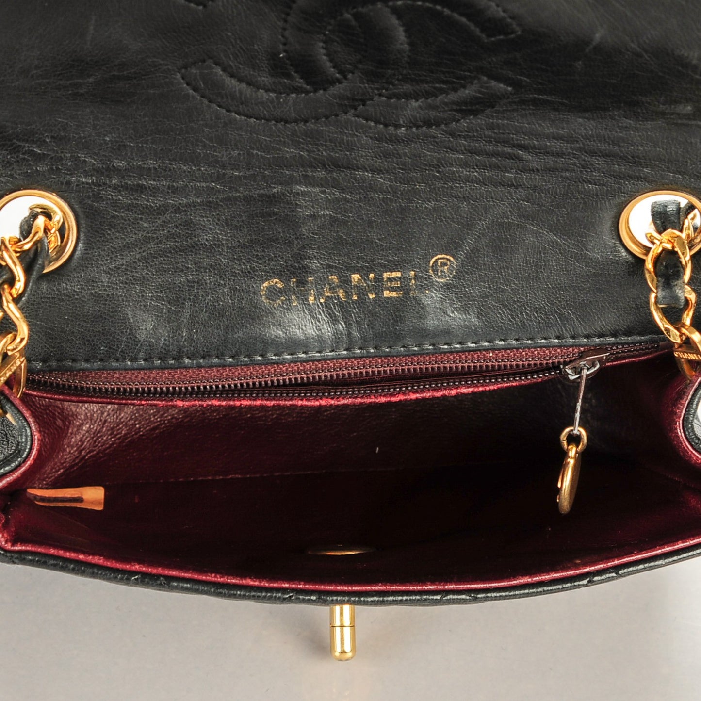 Lambskin Quilted Mini Square Flap Black