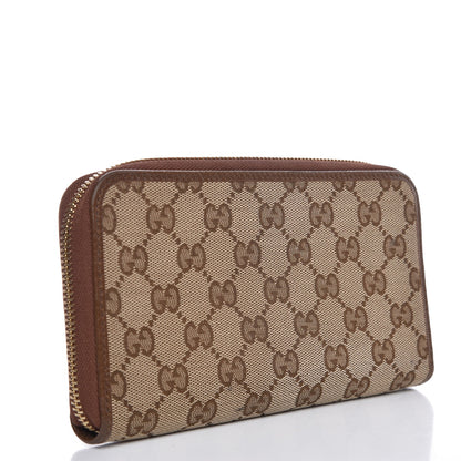 Gucci Monogram Dollar Calfskin Zip Around Wallet Beige Ebony Tabacco 3 of 7