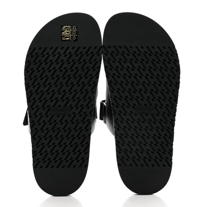 Hermes Calfskin Womens Chypre Sandals 37.5 Black 5 of 9