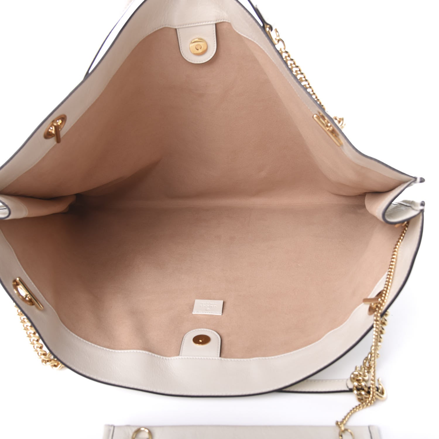 Gucci Calfskin Maxi Rajah Chain Tote White 4 of 8
