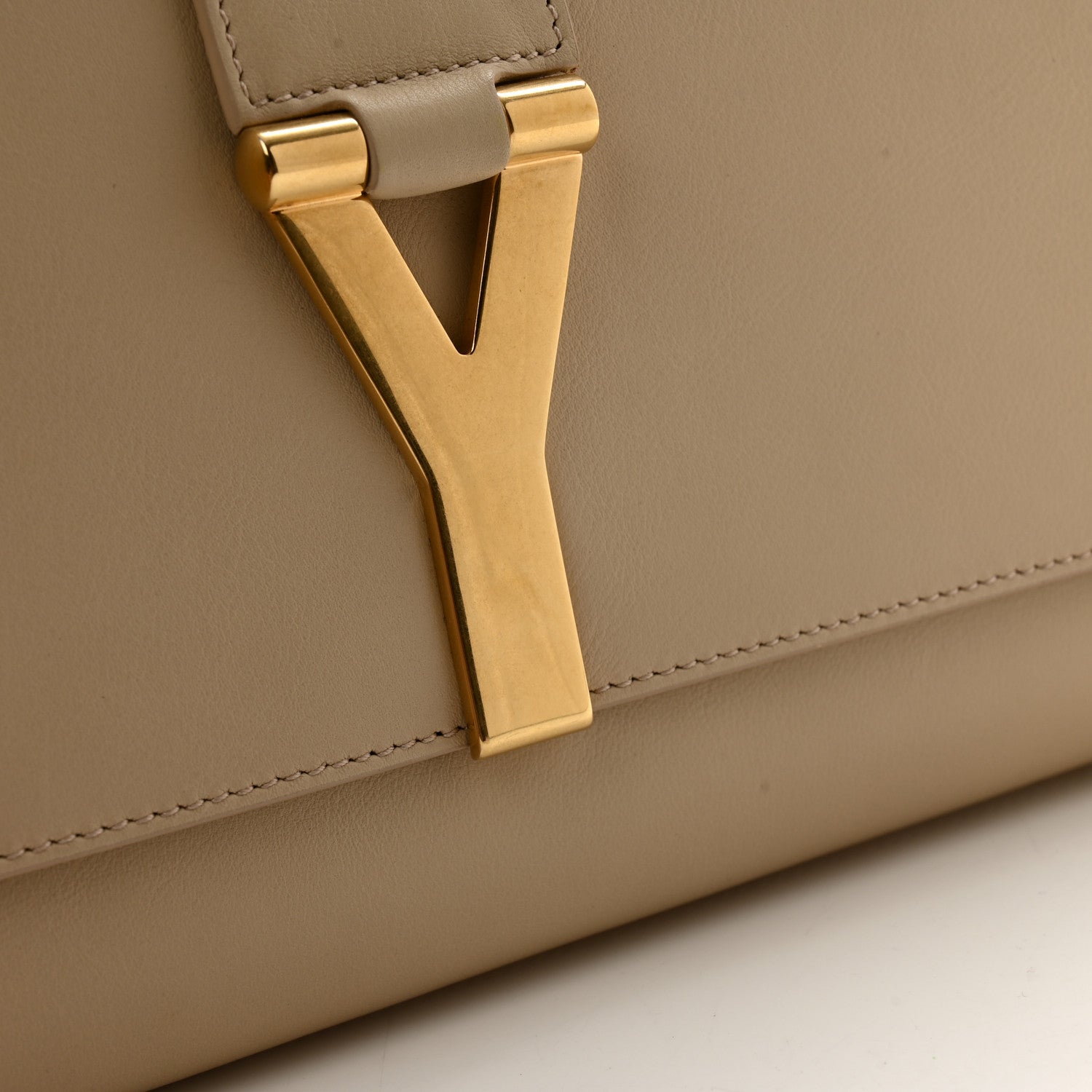Saint Laurent Calfskin Classic Y Ligne Clutch Light Beige 14 of 14