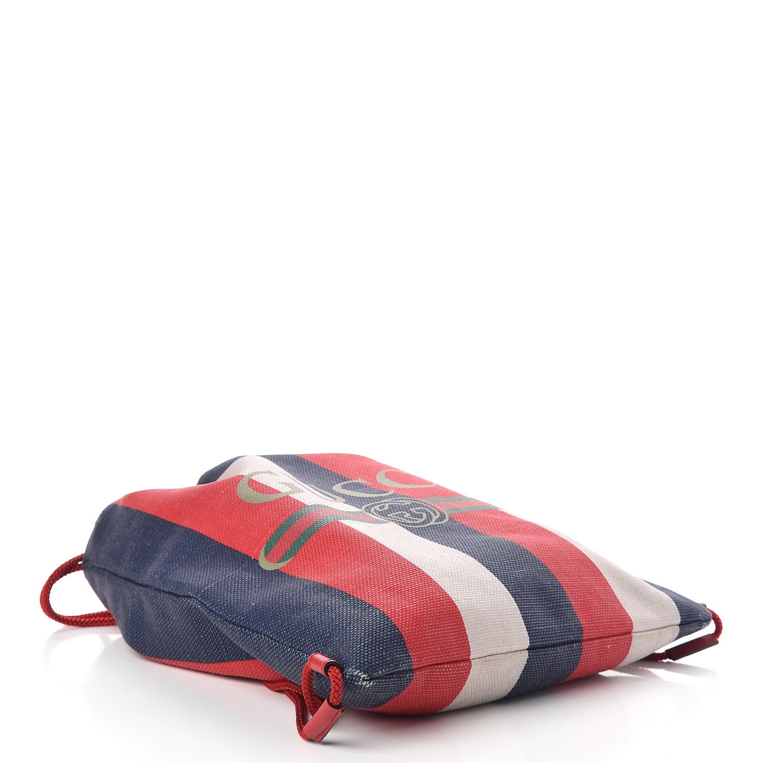 Gucci Canvas Logo Sylvie Stripe Drawstring Backpack Red 4 of 10