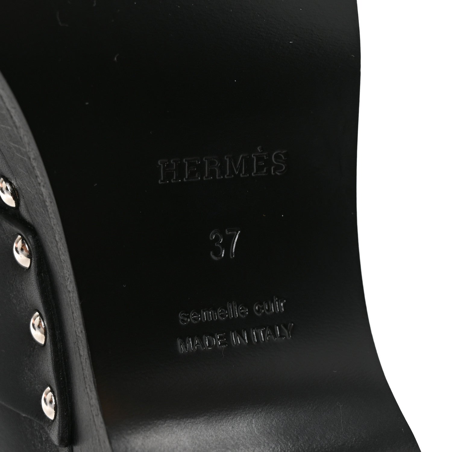 Hermes Calfskin Calya Mules 37 Black 8 of 8