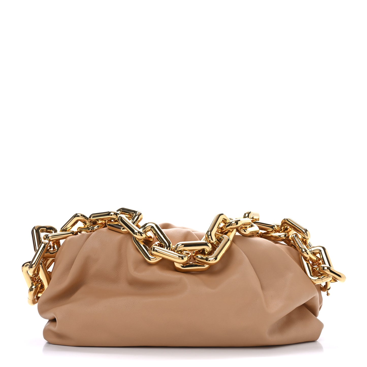 Calfskin Chain Pouch Almond