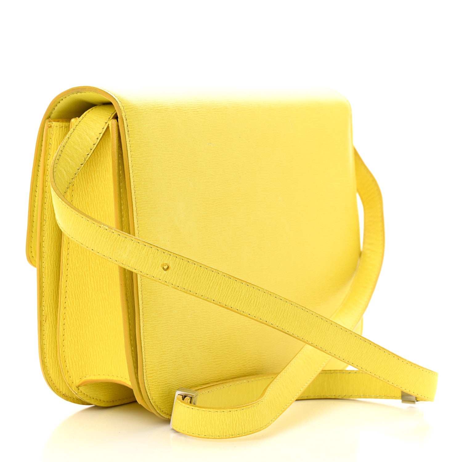 Celine Liege Calfskin Medium Classic Box Flap Bag Fluo Yellow 3 of 13