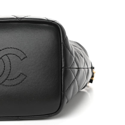 Chanel Lambskin Quilted Small Perfect Meeting Hobo Black 9 of 9