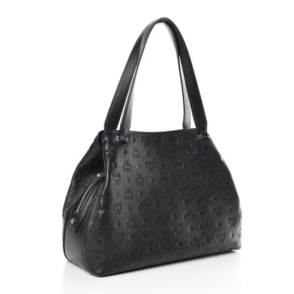 MCM Calfskin Ottomar Monogram Essential Hobo Black 3 of 9