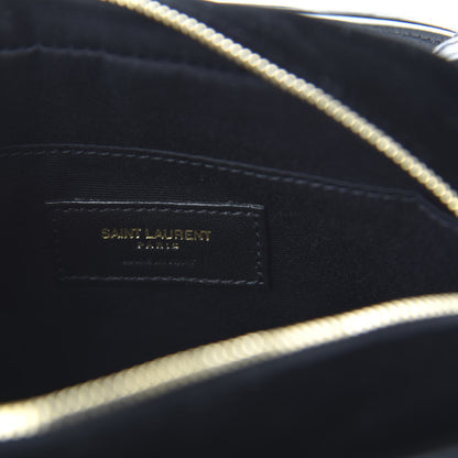 Saint Laurent Velour Matelasse Monogram Lou Belt Bag Black 8 of 9