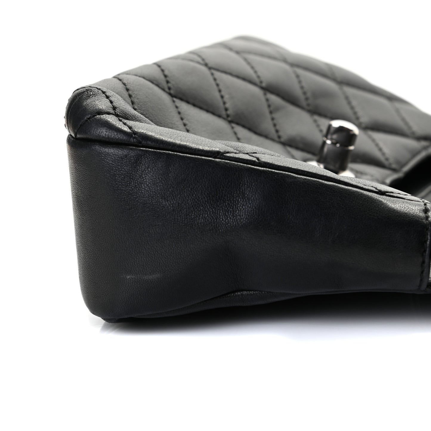Lambskin Quilted CC Turnlock Flap Shoulder Bag Black