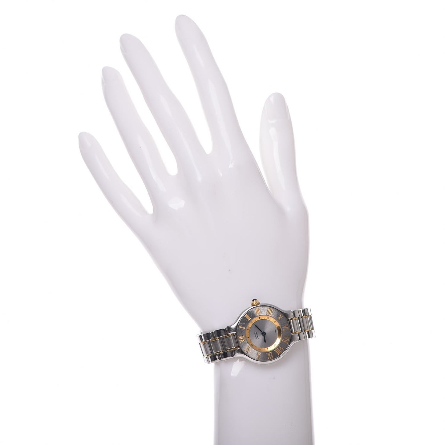 Stainless Steel 18K Yellow Gold 28mm Must De 21 Quartz Watch