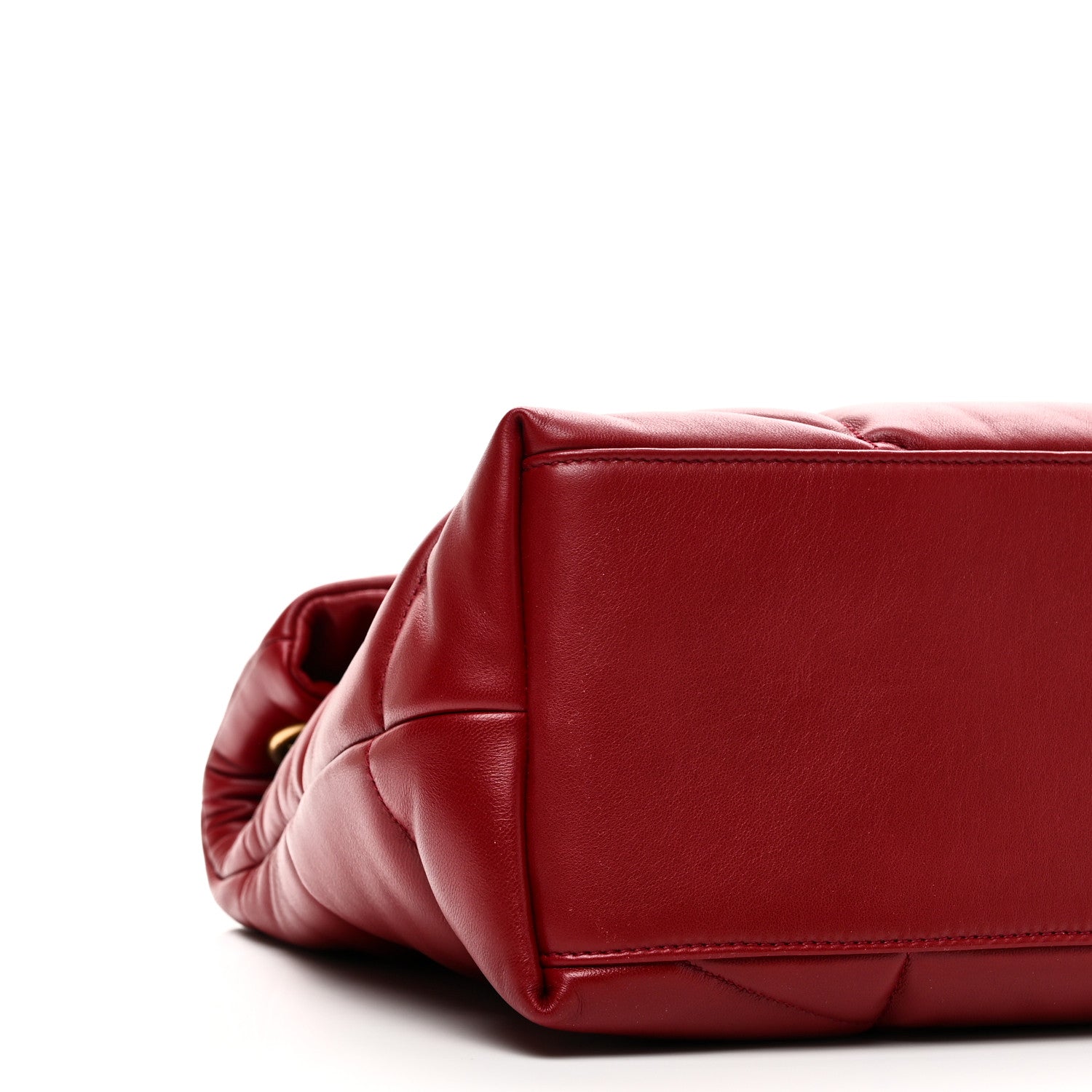 Saint Laurent Lambskin Quilted Medium Loulou Puffer Monogram Chain Satchel Opyum Red 9 of 10