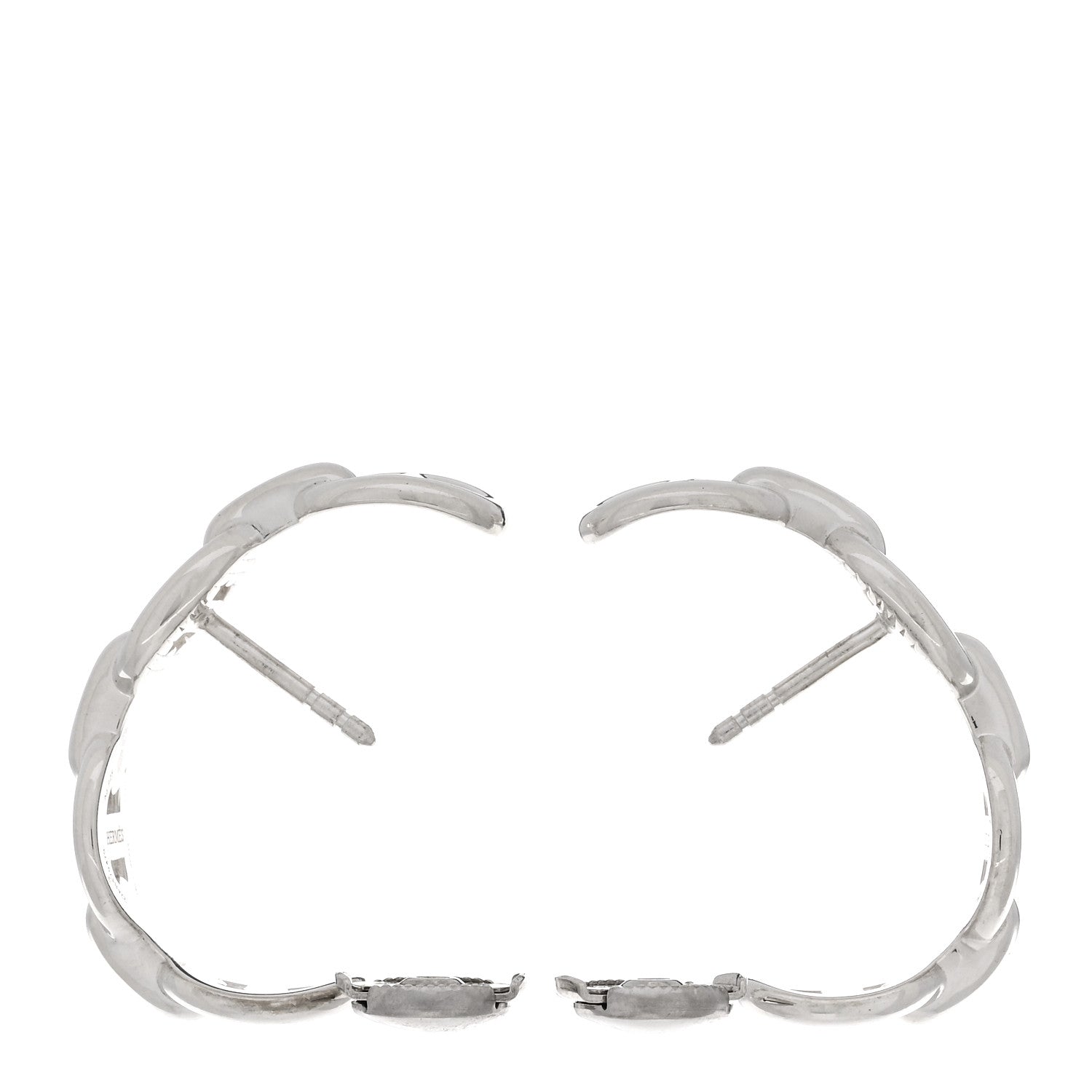 Hermes Sterling Silver Chaine D'Ancre Enchainee Climber Earrings 4 of 5