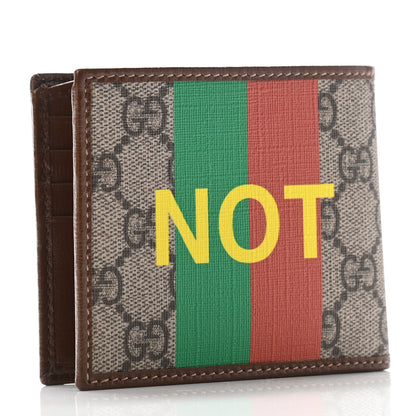 Gucci GG Supreme Monogram Azalea Calfskin Fake/Not Bi-Fold Wallet Beige Ebony Brown Sugar 2 of 6