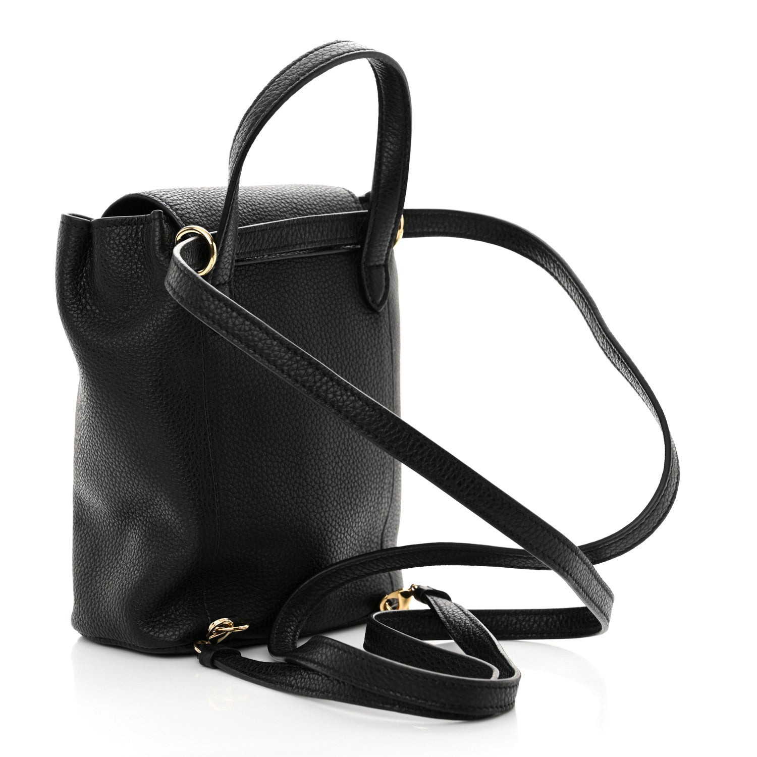 Salvatore Ferragamo Grained Calfskin Mini Gancini Backpack Black 1611653 – FASHIONPHILE