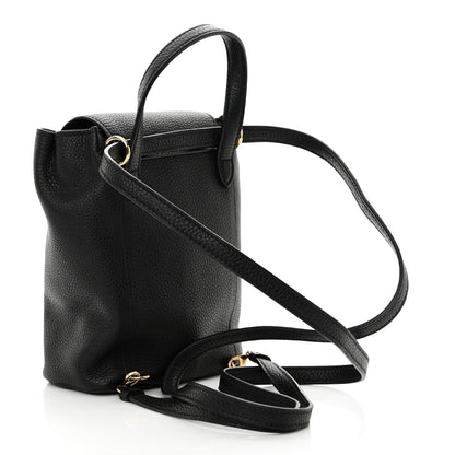 Salvatore Ferragamo Grained Calfskin Mini Gancini Backpack Black 3 of 9