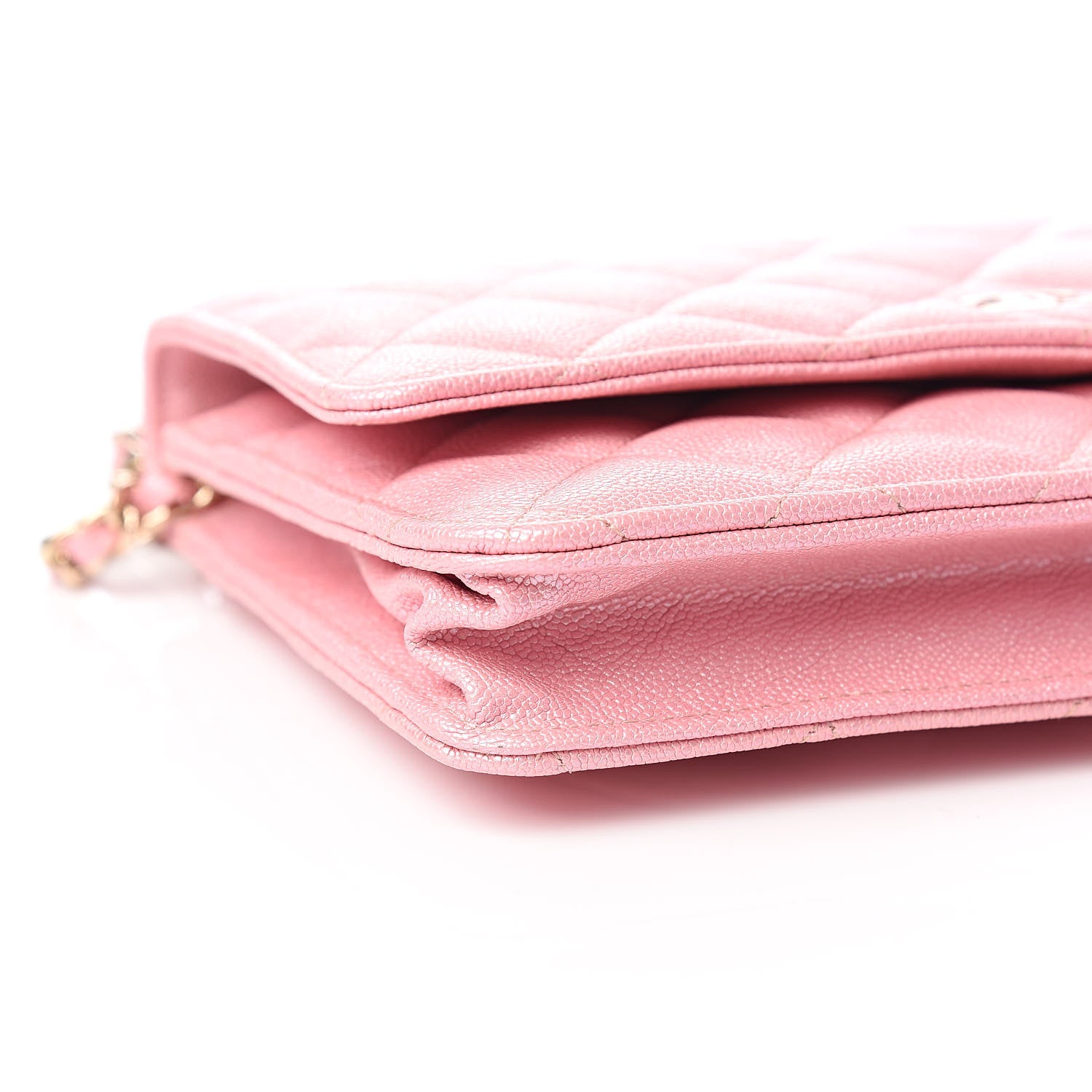 Chanel Iridescent Caviar Quilted Wallet on Chain WOC Rose Pink 9 of 12