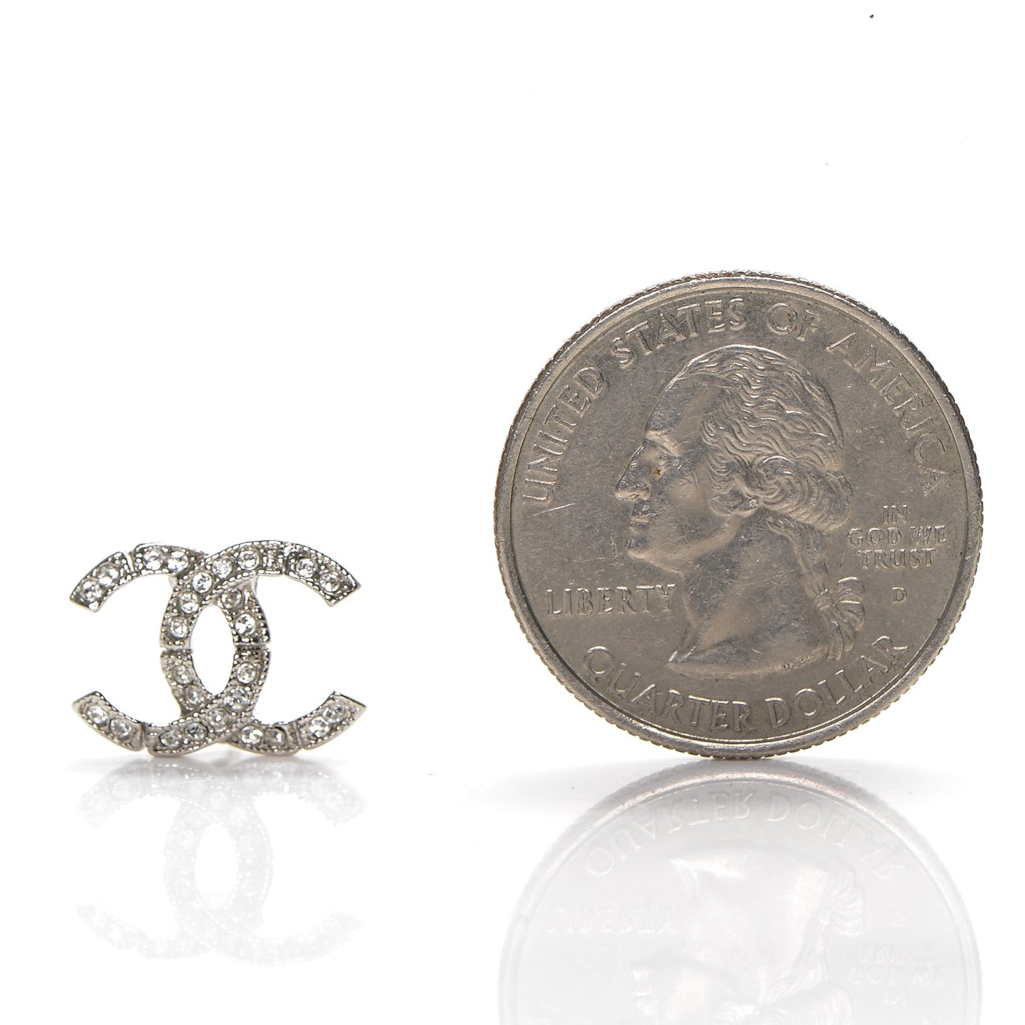 Crystal CC Earrings Silver