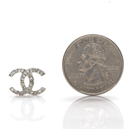 Chanel Crystal CC Earrings Silver 2 of 4